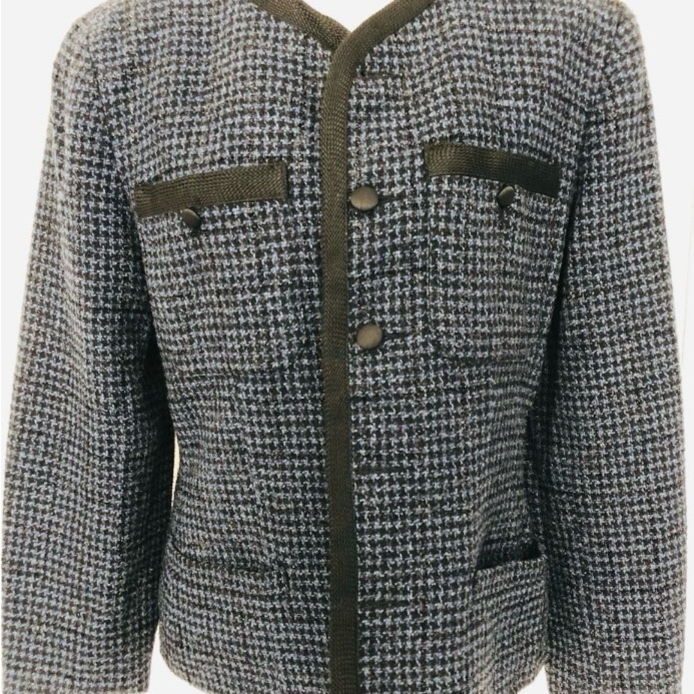 Liz Wear Vintage Navy Black Houndstooth Jacket/Blazer